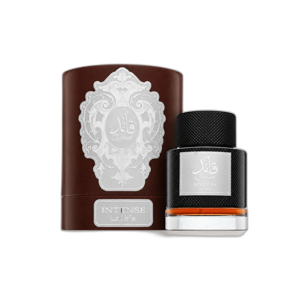 Frasco do perfume Qaa'ed Intense