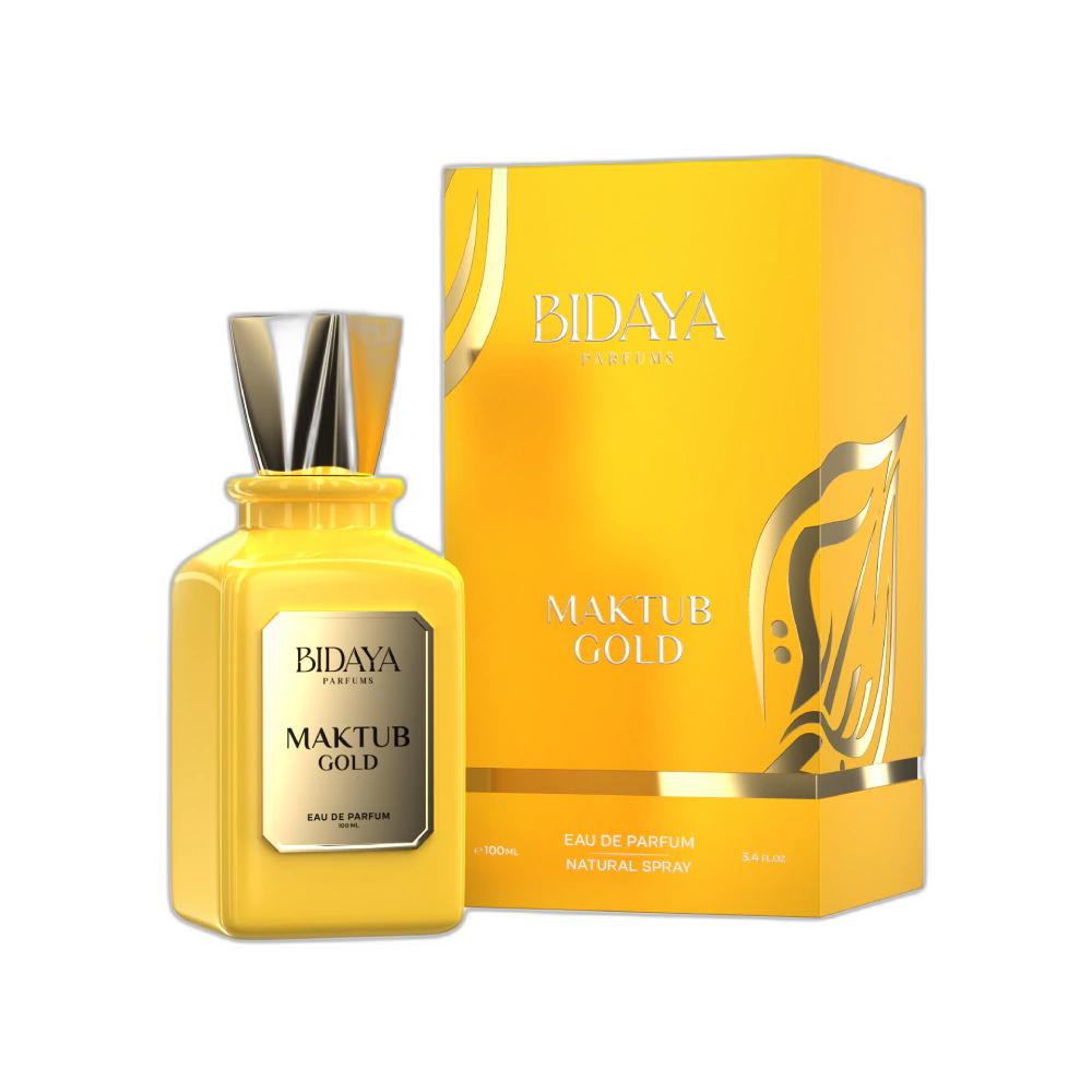Frasco do perfume Maktub Gold