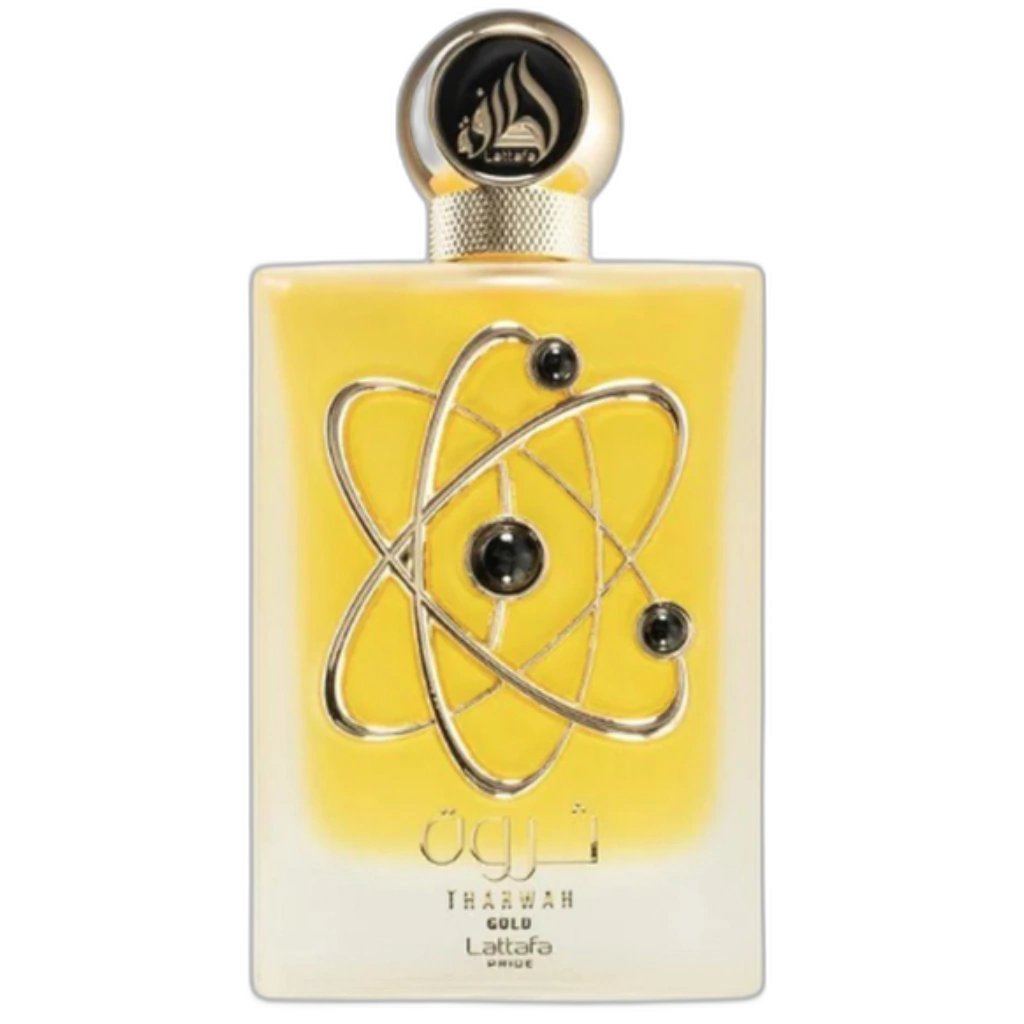 Frasco do perfume Tharwah Gold
